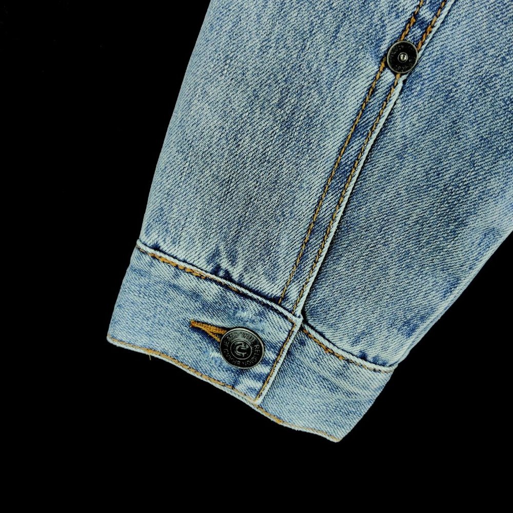 True Religion Faux Shearling Sherpa Denim Trucker Jacket - Picture 8 of 11